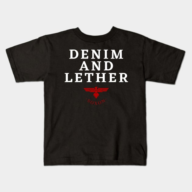 Denim and leather Kids T-Shirt by NexWave Store